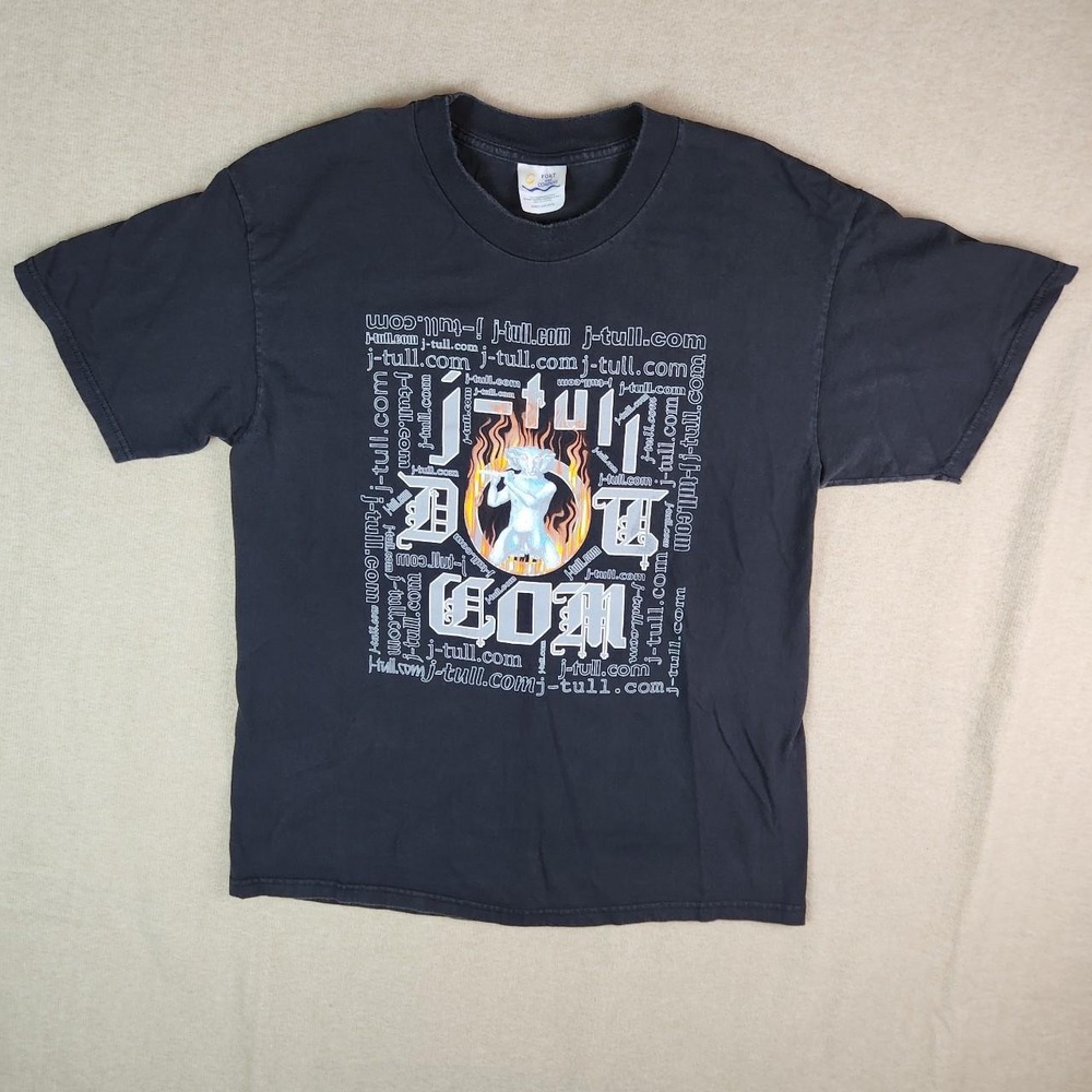 Jethro Tull 1999 Vintage 90s Rock Band Tour T-Shirt Black Mens L Double Sided